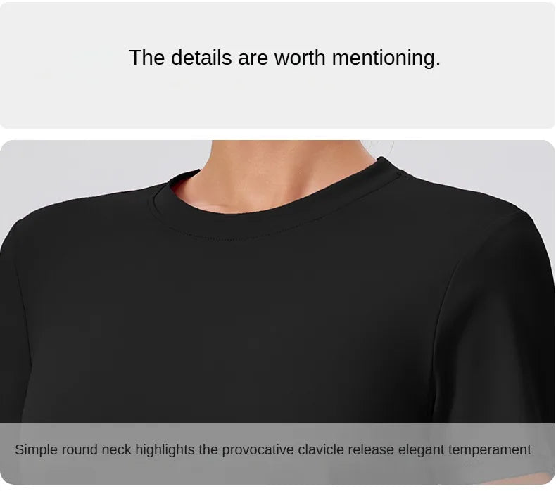 Yoga Classic T-shirt Women's Fitness Yoga Clothing Short Sleeve Round Neck Sports T-shirt
