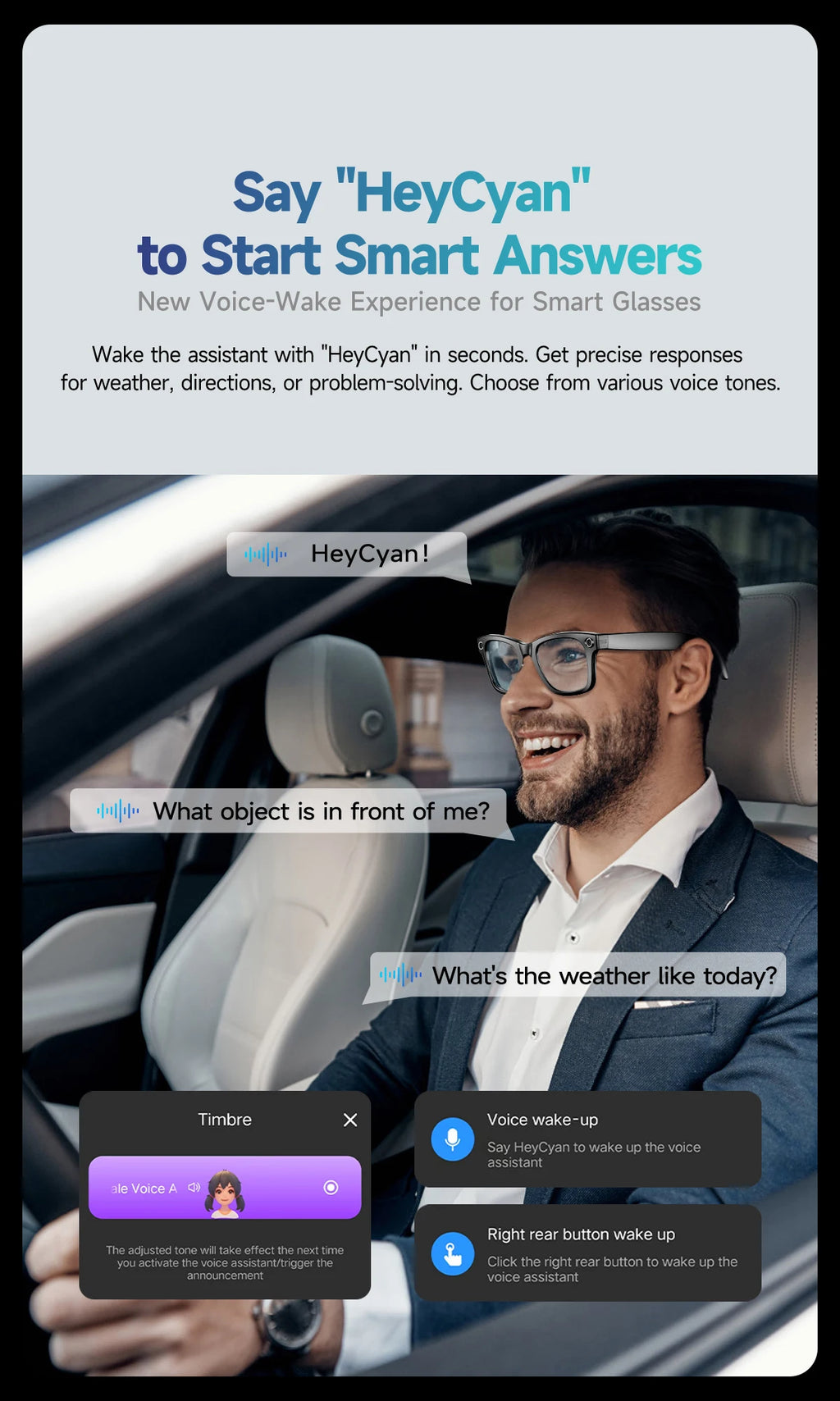 AI Smart Glasses with 8MP Camera Video Recording 100+ Languages Translation