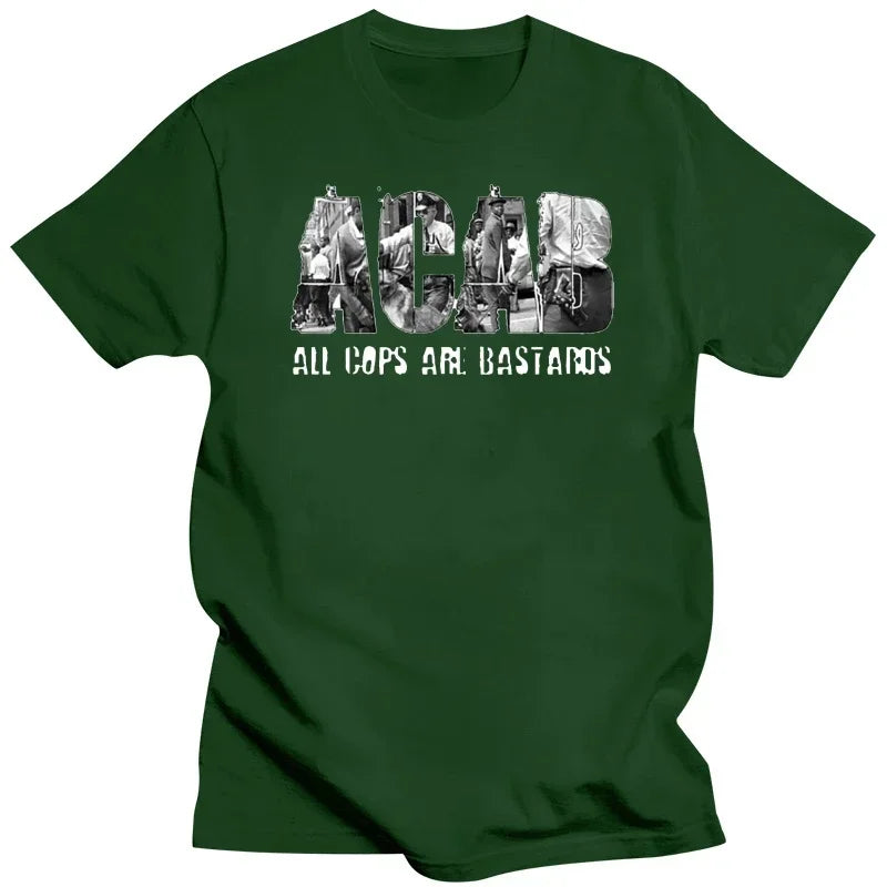 Mens New  Clothing Summer  Cotton ACAB All Cops Are Bastards Classic  harajuku  men clothing