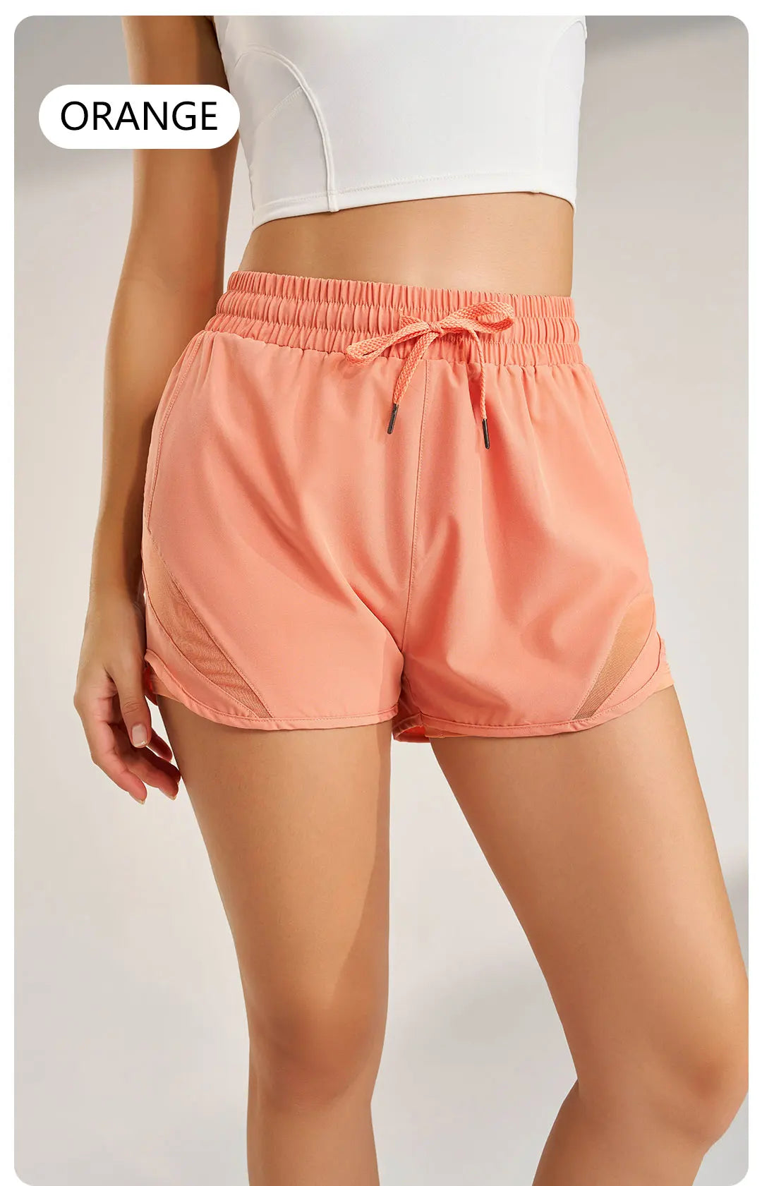 Sports shorts women's yoga fitness high waist loose three-quarter pants high elastic quick-drying breathable anti-glare