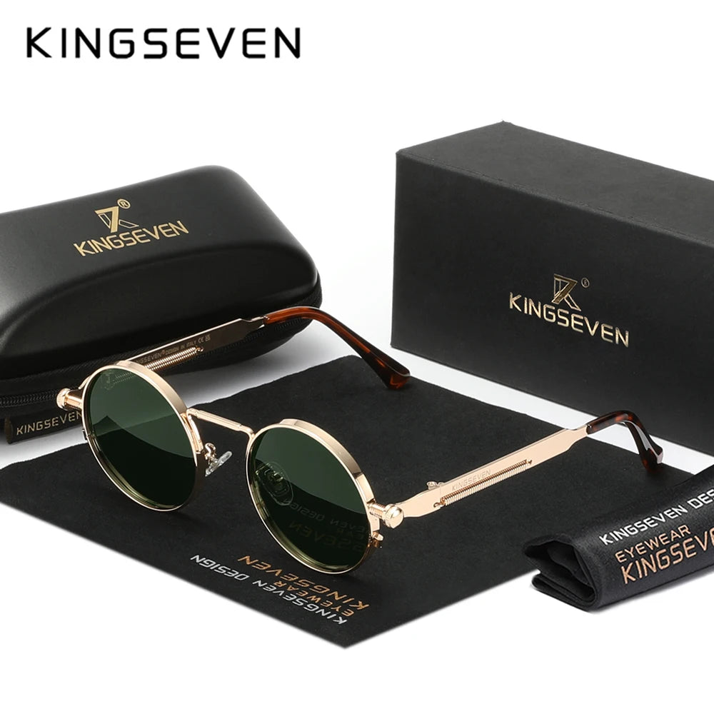 KINGSEVEN 2025 Polarized Men Sunglasses UV400 Gothic Steampunk Style