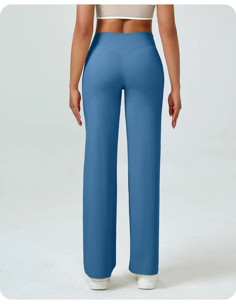 Yoga Pants High Waist Straight Wide Leg Pants Slim-fit Hip-lifting Slimming Yoga Clothing Sports Breathable Quick-drying Fitness
