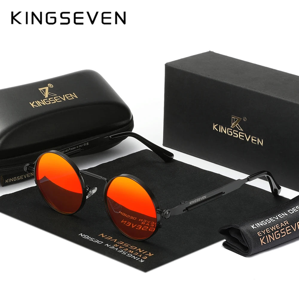 KINGSEVEN 2025 Polarized Men Sunglasses UV400 Gothic Steampunk Style