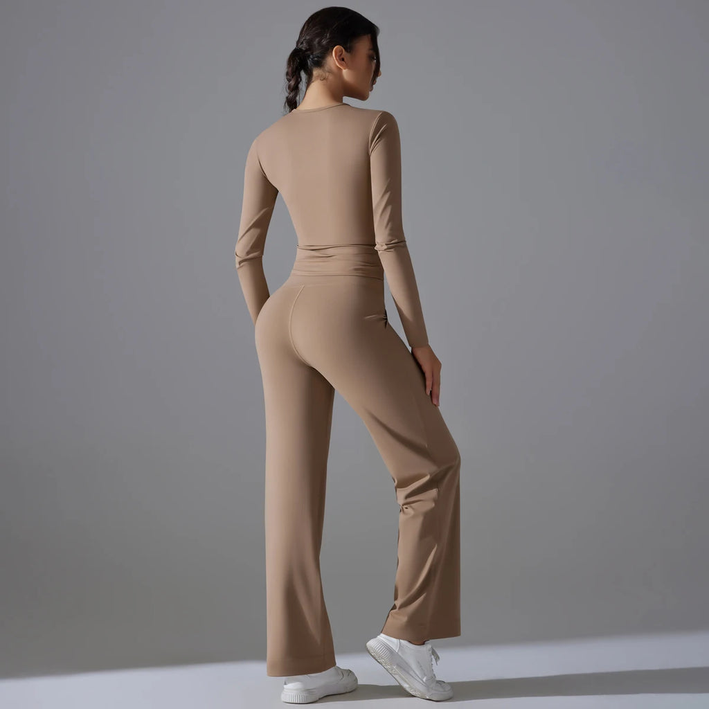 2 Pieces Sportswear Yoga Set Gym Clothes Sportswear Yoga Suits For Women Fitness Set Tracksuits Sports Long Sleeve Gym Leggings