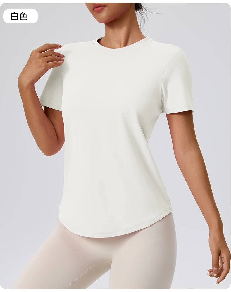 Yoga Classic T-shirt Women's Fitness Yoga Clothing Short Sleeve Round Neck Sports T-shirt