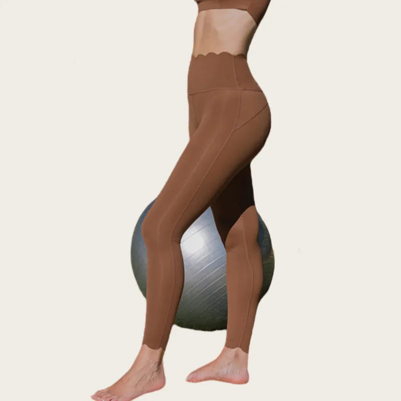 Black Square Neck Tight High Elastic Skinny Yoga Sports Long Sleeves Fashion Compression Pants Fitness Leggings Workout Tights